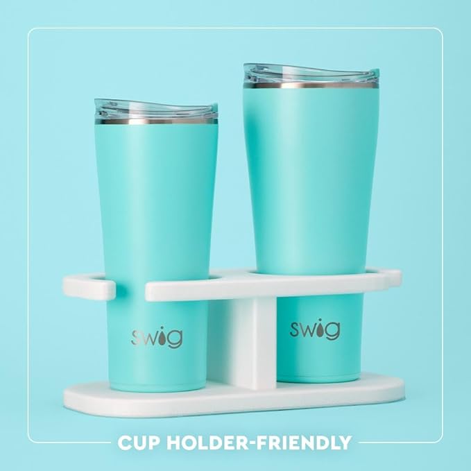 Swig Life 32oz Insulated Tumbler, Travel Coffee Tumbler with Lid, Cup Holder Friendly Travel Coffee Mug, Stainless Steel, 32 oz, Reusable Insulated Mug with Lid (Funky Chicken)