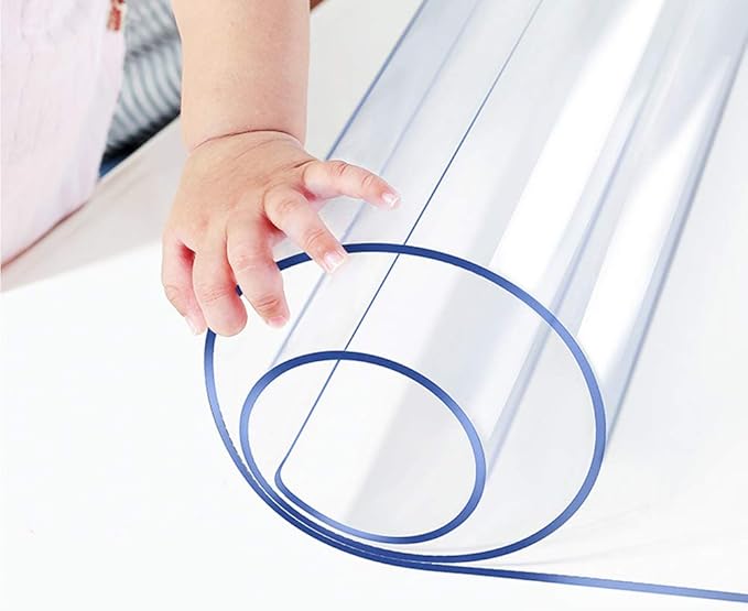 Wadrac 18x44 inch Office Desk Blotter Mat Clear Plastic Table Protector Cover Pad PVC Transparent Topper Surface Pro ection Mat Pad Anti Scratch Table Mat Glass Dinner End Table Protector Waterproof