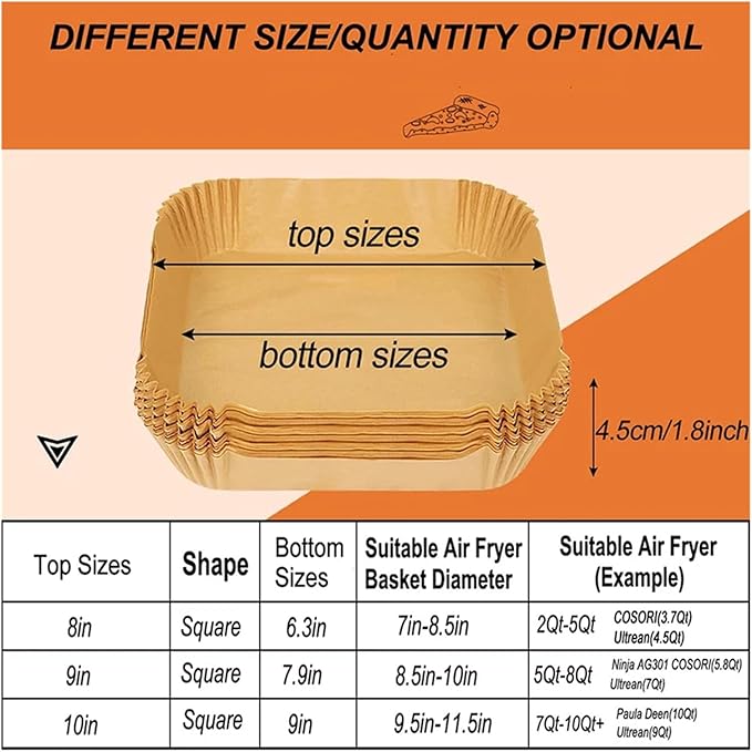 Large Air Fryer Disposable Paper Liners Nonstick 23cm Oven Airfryer Parchment Baking Paper ,Compatible For Ninja,Compatible For COSORI ,Grill Cooking Basket(16cm round,50PC)