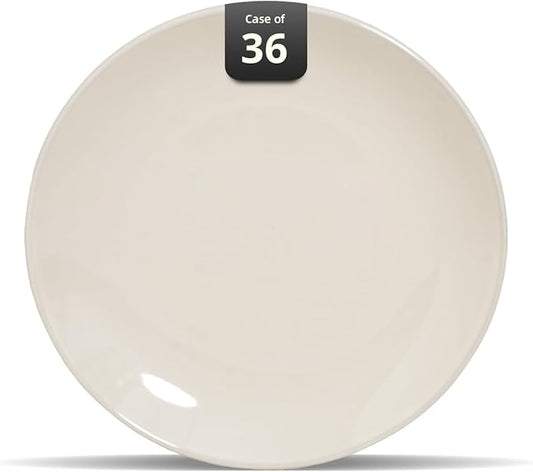 Stoneware Coupe Commercial Grade Dinnerware, Ivory(America White) Plate 6.5", Case of 36
