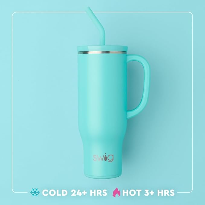 Swig Life 30oz Mega Mug, 30oz Tumbler with Handle and Straw, Extra Large Insulated Tumblers, Cup Holder Friendly Nutcracker Travel Mug (Sugar Plum Soldiers)