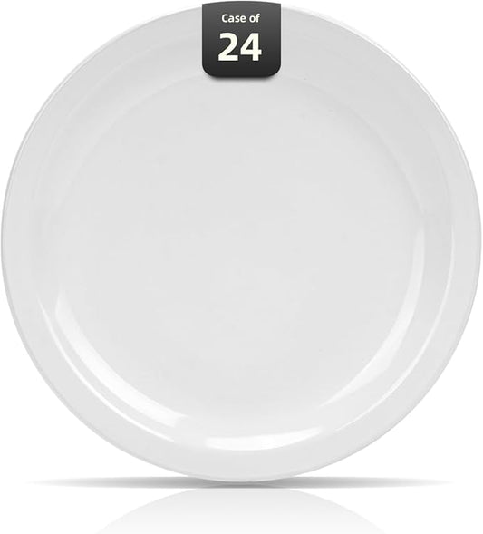 Stoneware Narrow Rim Commercial Grade Dinnerware (Bright White, Plate 9 5/8")