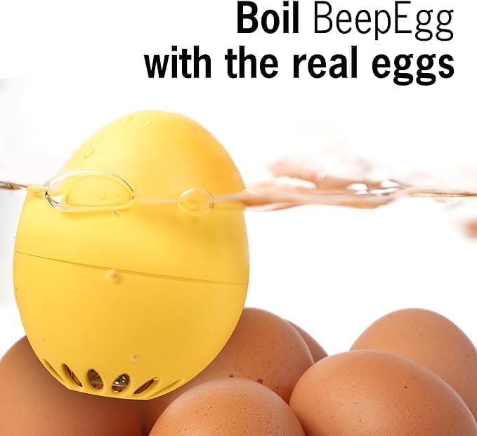 BeepEgg Basic Red – Egg Timer for Boiling Eggs – Musical Egg Cooker for Soft, Medium, Hard Boiled Eggs – Food Safe – Singing Floating Egg Timer – Egg Cooker for 3 Levels of Doneness - Brainstream