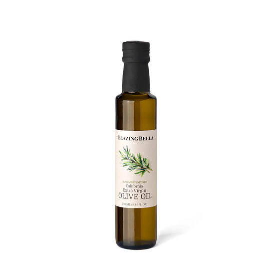 Blazing Bella Rosemary Infused Extra Virgin Olive Oil - Gourmet California Olive Oil (8.45 Fl oz - 250ML) perfect for finishing potatoes, chicken, and pasta