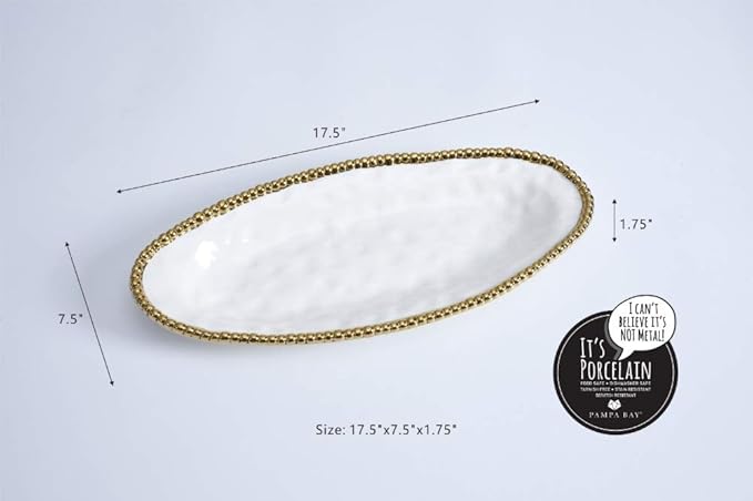 Pampa Bay Golden Salerno Oval Serving Piece