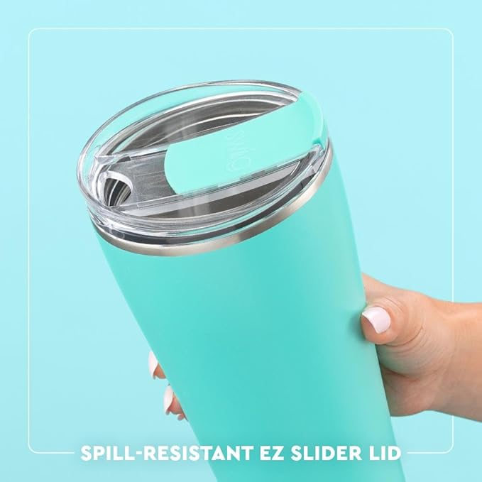 Swig Life 32oz Insulated Tumbler, Travel Coffee Tumbler with Lid, Cup Holder Friendly Travel Coffee Mug, Stainless Steel, 32 oz, Reusable Insulated Mug with Lid (Giddy Up)