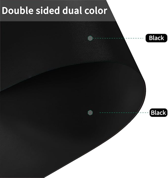 Dresser Topper - 17x84 Inch Waterproof Easy to Clean Can Conceal Flaws Protector The Table Top from Scratches Used for Coffee Table Dresser(Black+Black 17x84)