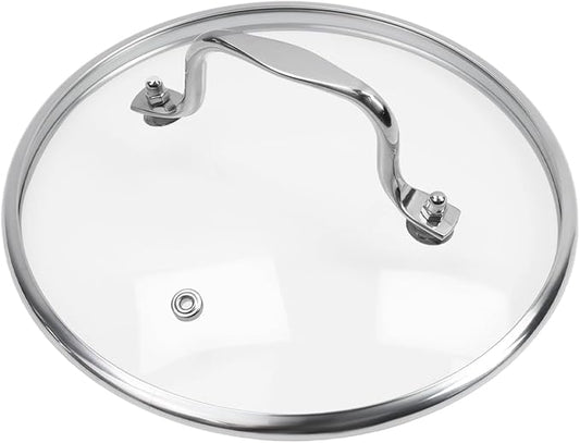 HEVSTIL 8-Inch Tempered Glass Lid – Heat Resistant to 220°C, Dishwasher Safe – Steam Vent & Cool-Touch Handle – Universal Fit for Pots, Pans & Skillets (Fits 8" Rim)