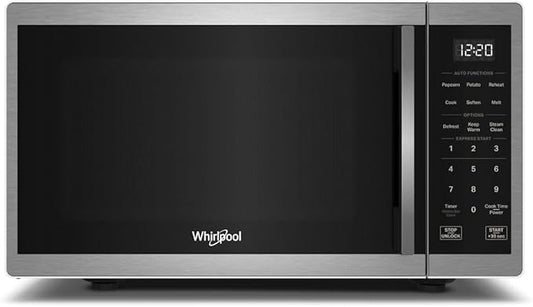 Whirlpool WMCS3019RS Countertop Microwave with Turntable 0.9 Cu. Ft, Steam Clean, 900 Watt Microwave, Stainless Steel