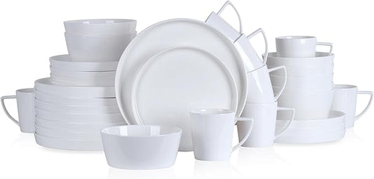 Stone Lain Madeline Formal Bone China Dinnerware Set 32 Piece Service for 8, White