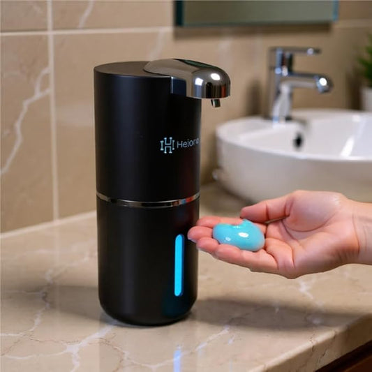 Automatic Touchless Liquid Soap Dispenser (Black, 12.8oz) | USB-C Rechargeable, IPX5 Waterproof | Ideal for Bathroom & Kitchen Sink | Wall Mount or Countertop for Hand & Dish Soap