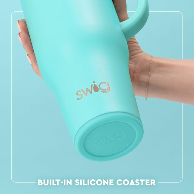 Swig Life 40oz Mega Mug, 40 oz Tumbler with Handle and Straw, Cup Holder Friendly, Dishwasher Safe, Extra Large Insulated Tumbler, Stainless Steel (Tutti Frutti)