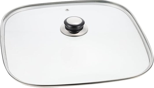 UPKOCH 12.2 Inch Tempered Glass Kitchen Pot Lid with Handle and Steam Vent Practical Replacement Cover for Electric Hot Pot Skillet Cast Iron Pan Cookware for Home and Restaurant