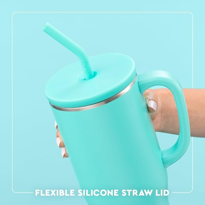 Swig Life 40oz Mega Mug, 40oz Tumbler with Handle and Straw, Extra Large Insulated Tumblers, Cup Holder Friendly Travel Mug (Merry Mistletoe)