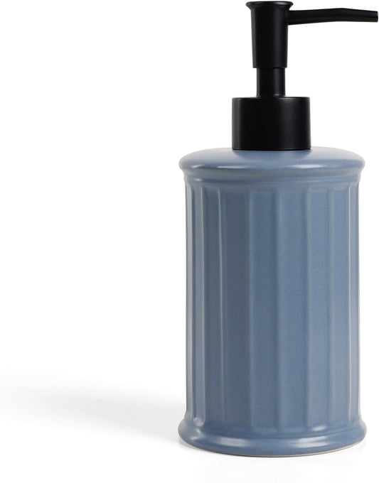 Ceramic Soap Dispenser - Blue Liquid Hand Soap Dispenser Bathroom, Modern Refillable Dish Wash Soap Bottle for Kitchen, ANTIS'S HOME