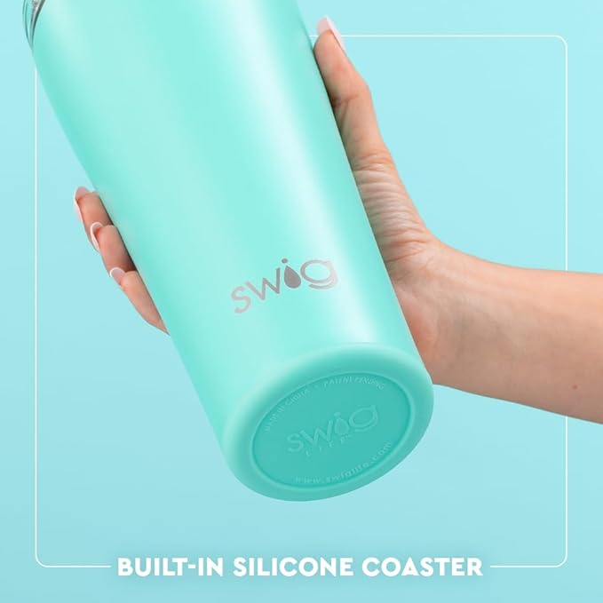 Swig Life 32oz Insulated Tumbler, Travel Coffee Tumbler with Lid, Cup Holder Friendly Travel Coffee Mug, Stainless Steel with Lid (Bride to Be)