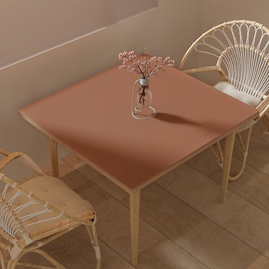 Leather Table Cover,1.8mm Thick,42x42 Inch Table Protector,Table Protector for Dining Room Table,Dining Table Cover,Table Cover Protector,Dining Table Protector Rectangle(Brown+Gray,42x42)