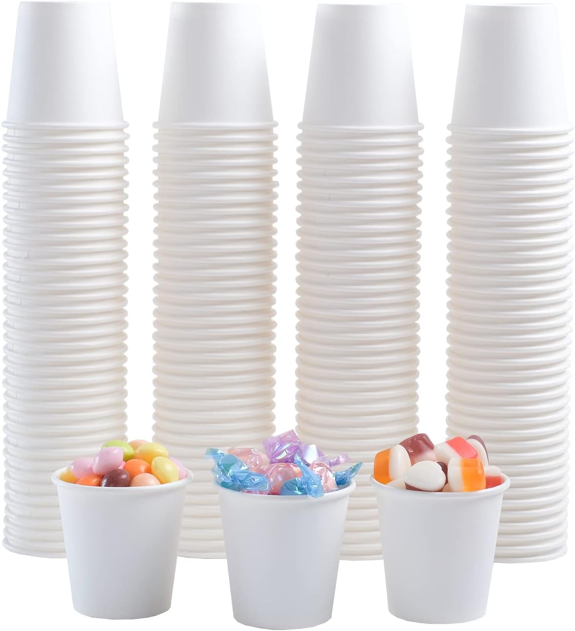Lamosi 300 Pack 3 oz Paper Cups for Bathroom, Disposable Small Mouthwash Cup, 3oz Mini Espresso Cups for Travel, Party, Picnics, Home, Applicable to Cup Dispenser
