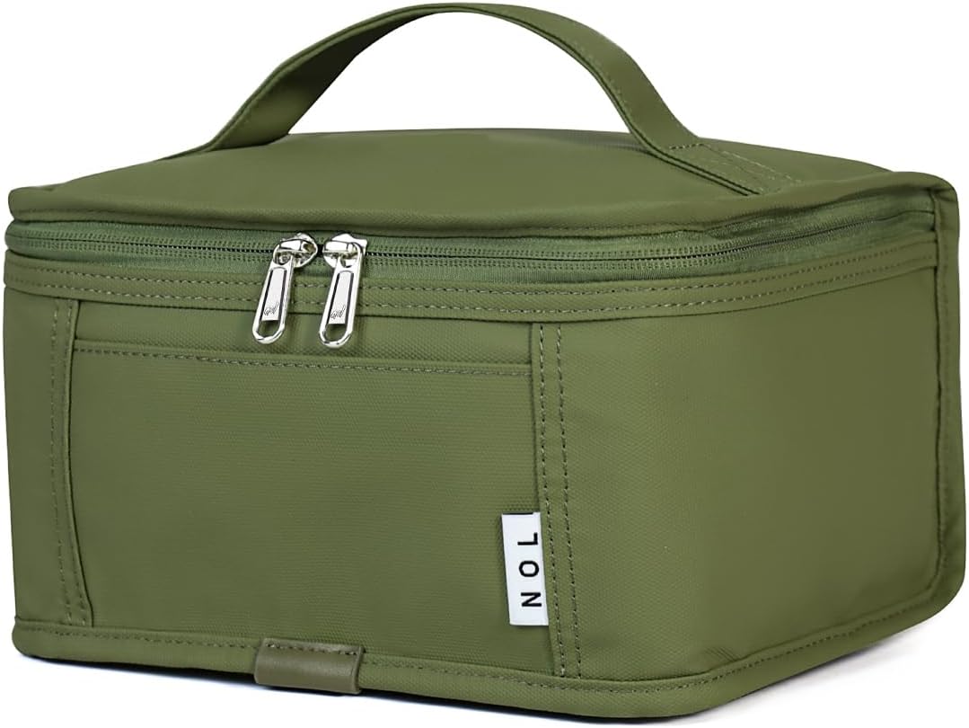 NOL Natural Organic Lifestyle Small Lunch Bag Mini Lunch Box Insulated Lunch Bag for Men/Women Leakproof Cooler Tote Bag Lightweight Nylon Waterproof Lunch Box For Work, Amy green