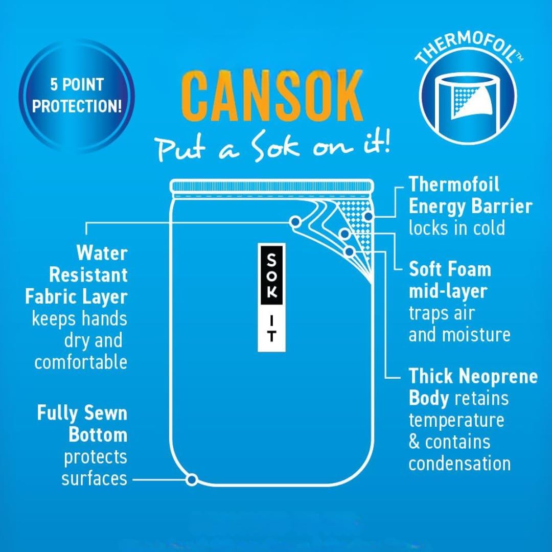 Sok It CanSok Sleeve for Beer & Soda Insulated Neoprene Cover (Turtle-y Awesome, 12oz Can Sleeve)