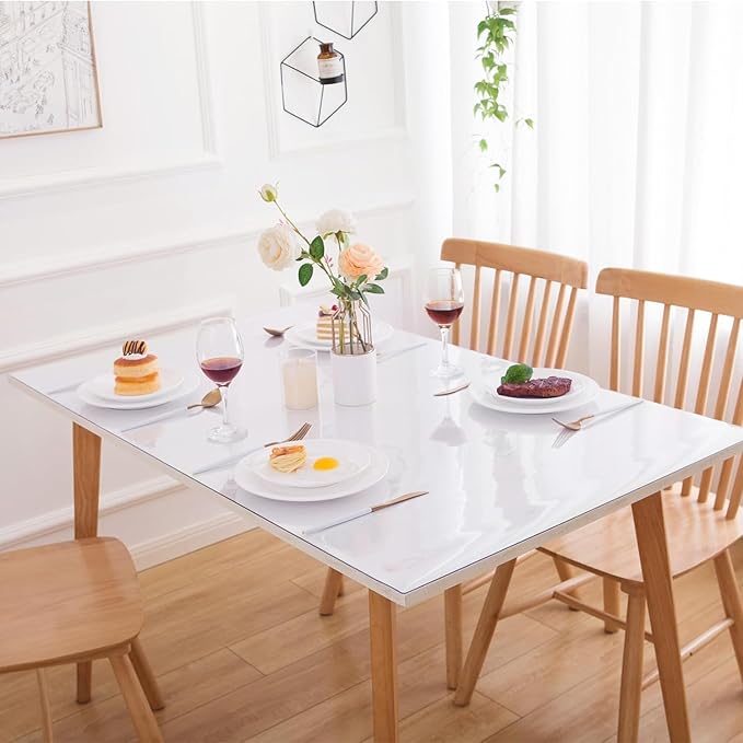 30x46 inch Plastic Table Cover, 1.5mm Thick Vinyl Table Protector, Desk Mat