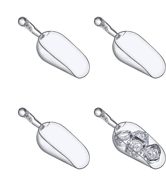 Amazing Abby - Elsa - 5-Ounce Plastic Ice Scoops (Set of 4), Plastic Utility Scoops, BPA-Free, Food-Grade, Shatter-Proof, Good for Kitchen and Restaurant, Perfect for Home and Commercial Use