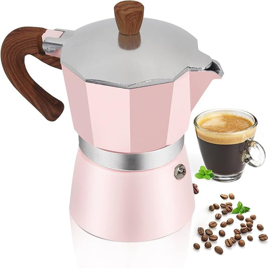 Aluminum 12 Cup 600ml Moka Pot Express Coffee Maker Stovetop Espresso Colorful Coffeemaker Italian Classic Style Brewing Greca Cafe Mocha Machine for Cafeteras Lover Camping Travel and Home Use 20oz