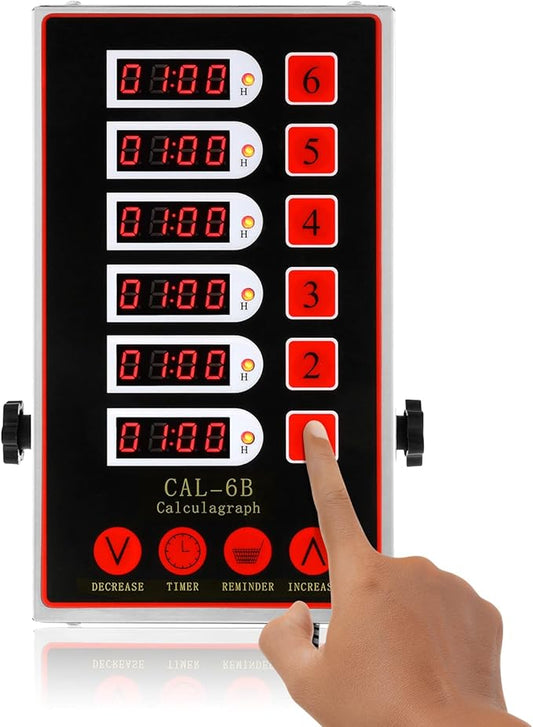 BEAMNOVA 6 Channel Digital Kitchen Timer with Loud Adjustable Alarm, Stainless Steel Commercial Cooking Timer Reminder for Restaurant, Bakery, Multi Dish Cooking & Food Prep, 0-99h Countdown