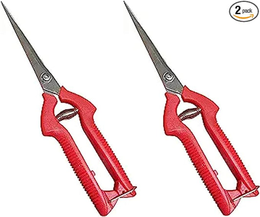Garden Guru Extra Long Stainless Steel Pruner Pruning Shears Clippers Snips Sharp Bonsai Cutter Plant Trimming Scissors Straight Blade Garden Scissors Tool Great for Roses Flowers Herbs Fruits(2 Pack)
