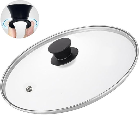 Glass Lids, Replacement Tempered Clear Glass Lids with Steam Vent，Covers For pots, pans and skillets，Available in Small and Large 8, 9.5, 10.25, 11, 12, and 12.5 Inch