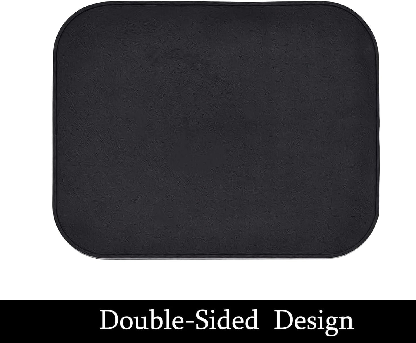 Small Dish Drying Mat, Silicone Dish Mats for Kitchen Countertop, 11.5"x9.1", for Rack Over the Sink, Pots, Pans, Glassware, Silverware, Stemware, Car Center Cap, Dishwasher safe, Reusable