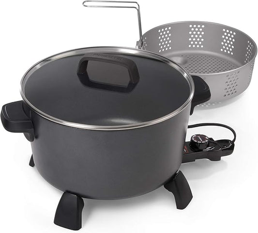 Presto 06009 10-Quart Kitchen Kettle XL Multi-Cooker, Steamer and Deep Fryer, Black
