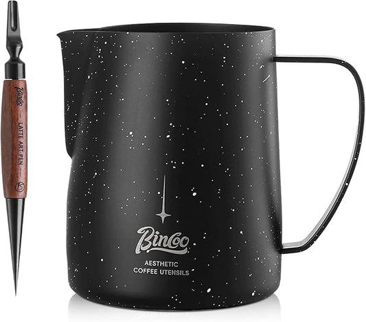 Bincoo Star Milk Frothing Pitcher 21oz/600ml,Espresso Steaming Pitcher,Espresso Machine Accessories,Milk Coffee Cappuccino Latte Art Pen for Home Coffee Bar