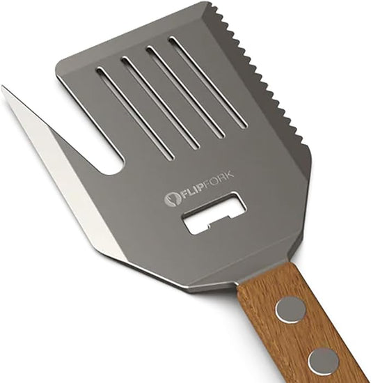 Boss - 5 in 1 Grill Spatula with Knife, Fork, Bottle Opener and Turner BBQ Tools. All in One Grill Accessories Set for Outdoor Grills. 18 inch Grilling Accessories BBQ Set