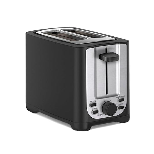 bella 2 Slice Toaster with Auto Shut Off - Extra Wide Slots & Removable Crumb Tray and Cancel, Defrost & Reheat Function - Toast Bread, Bagel & Waffle, Black