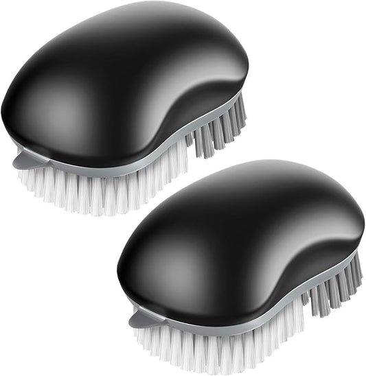 MR.SIGA Fruit and Vegetable Cleaning Brush with Non Slip Comfortable Grip, Pack of 2, Black