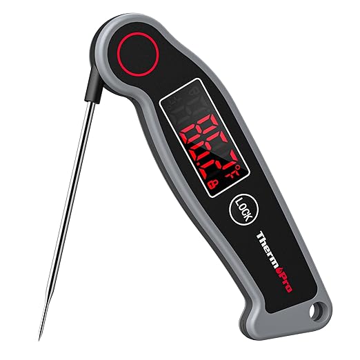 ThermoPro TP19 Waterproof Digital Meat Thermometer for Grilling with Ambidextrous Backlit & Thermocouple Instant Read Kitchen Cooking Food Thermometer for Candy Water Oil BBQ Grill Smoker