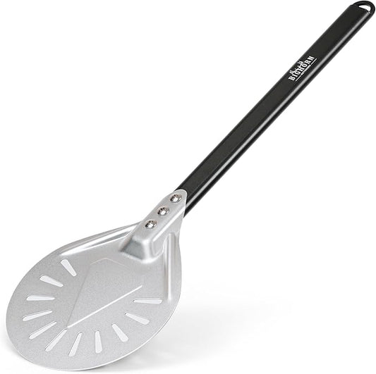 BIG HORN OUTDOORS Pizza Peel - 7-Inch Pizza Turning Peel with Non-Stick Anodized Aluminum for Effortless Pizza Turning&Baked - Perfect Pizza Oven Accessories