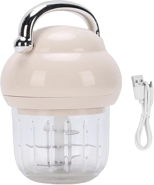 banapoy Electric Garlic Chopper, 21000 RPM Portable Veggie Chopper Garlic Onion Grinder Masher, Cordless Mini Baby Food Processor, for Ginger, Chili, Fruit, 350ML