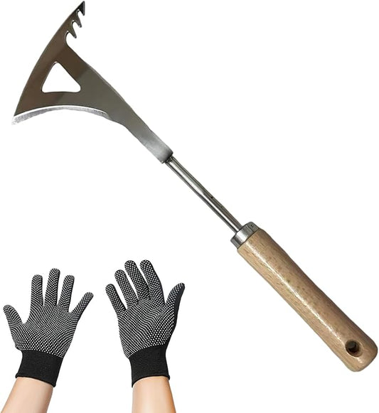 Weed Puller Tool, Manual Stainless Steel Weeding Tool, Triangle Shape for Lawn Vegetable Garden Farm Planting
