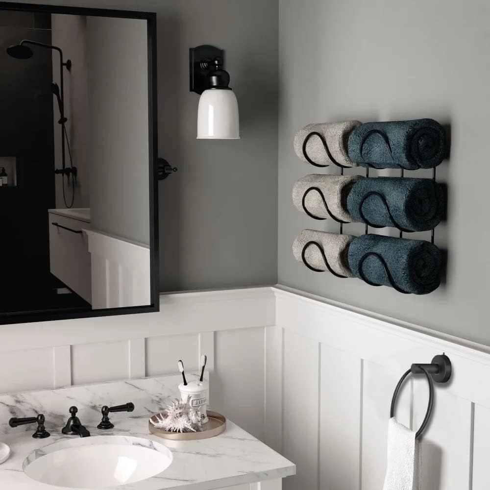 DGYB Suction Cup Towel Ring Matte Black Hand Towel Holder for Bathroom Wall SUS 304 Stainless Steel Kitchen Towel Hanger