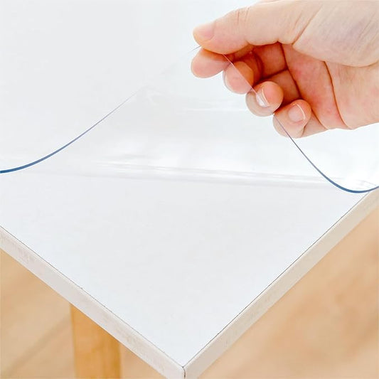 34 x 48 Inch Clear Table Cover Protector, Clear Table Protector for Dining Room Table, 1.5mm Plastic Table Cover, Waterproof Table Pad for Kitchen, Office