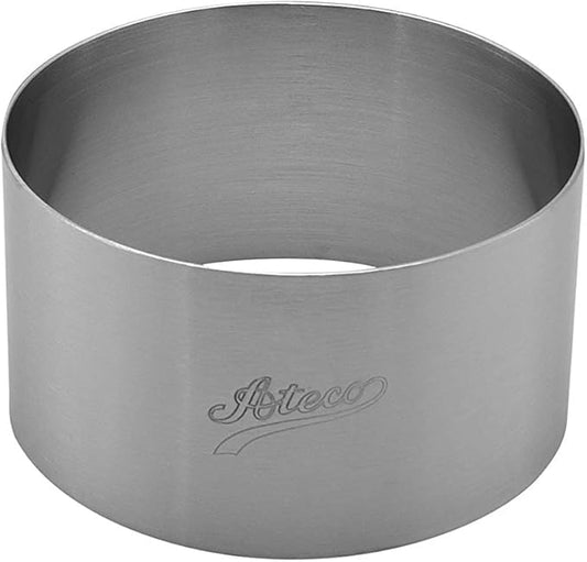 Ateco Round Cake Ring Dessert Mold, 1.75" High x 3.125" Diameter, Stainless Steel
