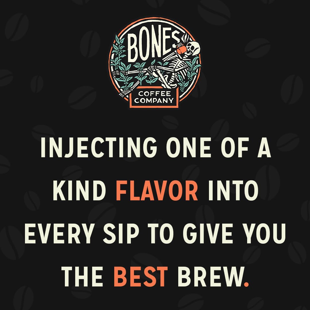 Bones Coffee Company Strawberry Cheesecake Flavored Coffee, Medium Roast Low Acid Arabica Beans Compatible with Auto drip and French Press Coffee Maker, 12 Oz Ground