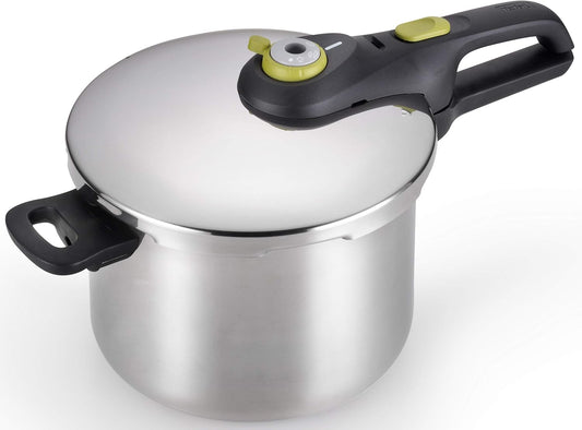 T-fal Ultimate Stainless Steel Pressure Cooker 6.3 Quart, Induction Compatible, Secure Locking Lid, Safe & Easy to Use, Cookware, Pots and Pans, Kitchen, Dishwasher Safe, Silver
