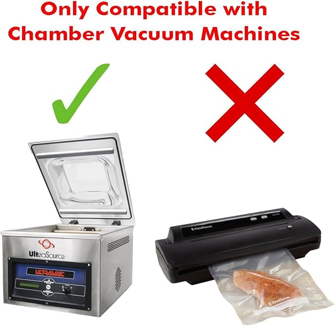 UltraSource - Chamber Machine Pouches 3 Mil Thickness, 24" x 30", Pack of 250 Vacuum Chamber Pouches, BPA-Free Pre-Cut Chamber Vacuum Sealer Bags with tear notch