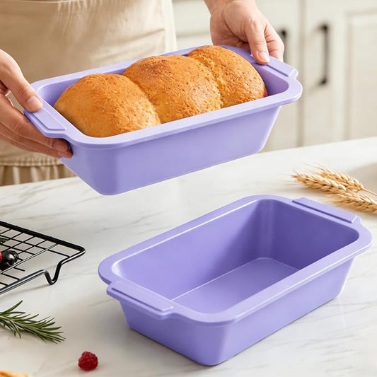 Bread Pans for Homemade Bread：9.5 x 5 Inch Silicone Loaf Pan for Baking with Metal Frame - Nonstick Banana Loaf Tin Tray for Sandwich Sourdough Pumpkin Sour Dough - for Oven Kitchen Home Baker