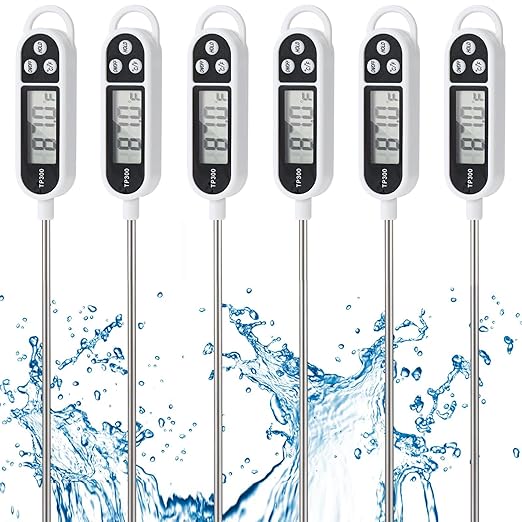 6pcs Candy Thermometer Digital Instant Read for Meat Kitchen Cooking Food Oil Deep Fry BBQ Grill Smoker (6, 23.2inch)