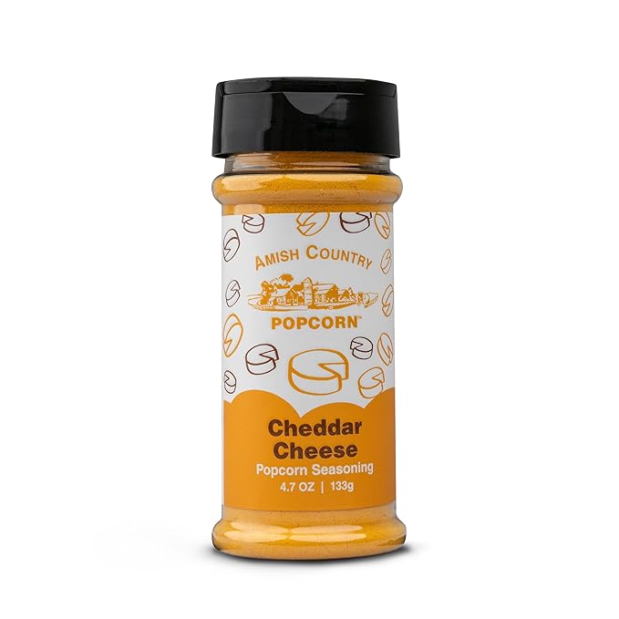 Amish Country Popcorn | Seasoning Variety Pack | 5 Bottles | Ballpark Buttersalt, Cheddar Cheese, White Cheddar, Ranch, Sour Cream and Onion | Old Fashioned, Non-GMO and Gluten Free