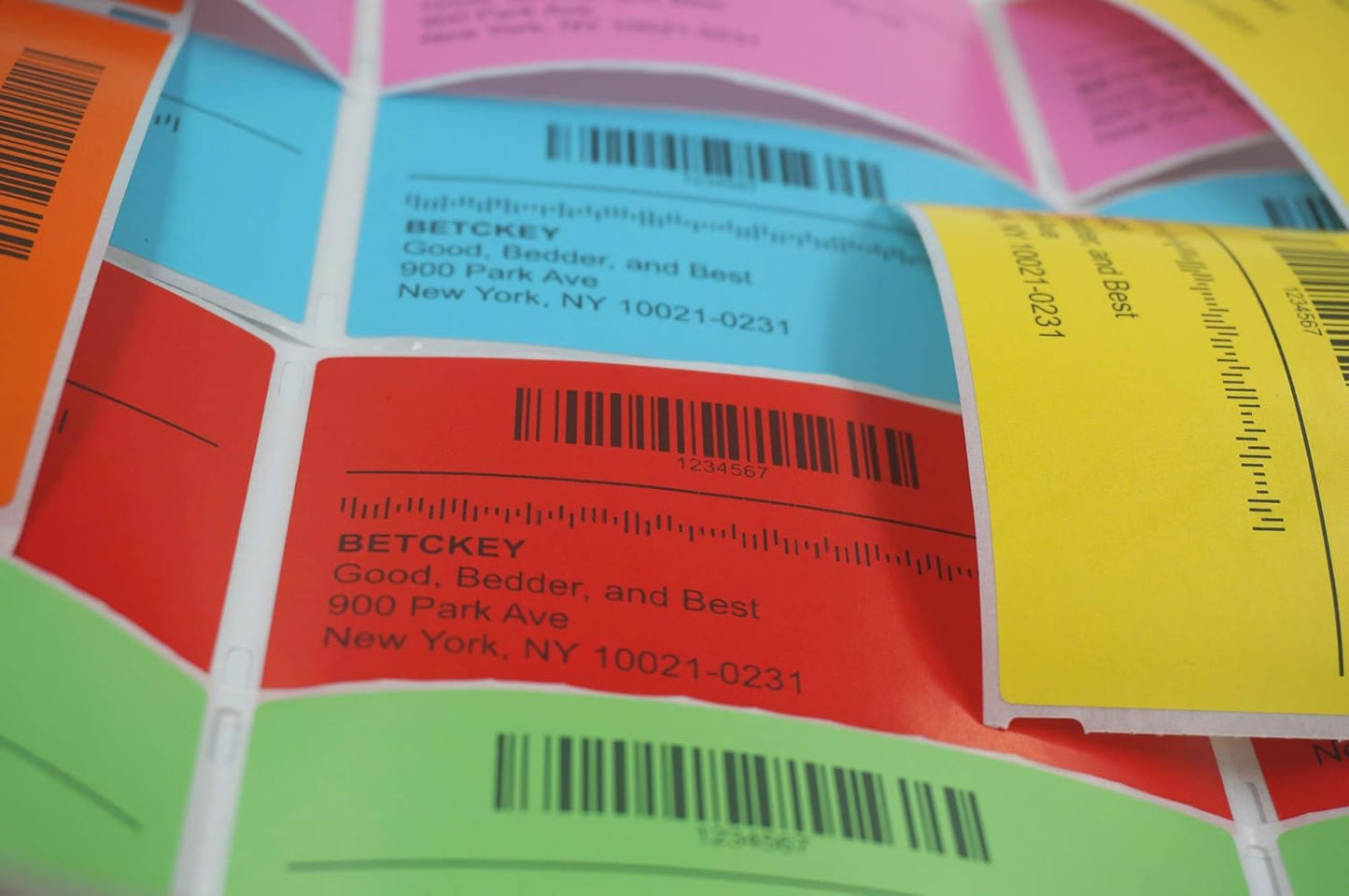 BETCKEY - 4" x 5" Large Shipping & Multipurpose Labels Compatible with Zebra & Rollo Label Printer,Premium Adhesive & Perforated[Yellow, 6 Rolls, 2100 Labels]